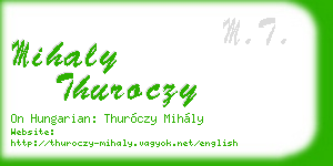 mihaly thuroczy business card